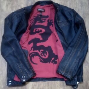 Men's Dainer Leather Jacket Cafe Racer XL Vintage 90s Early 2000s
